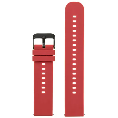 Pasek gumowy do zegarka u27 - czerwony/czarny - 22mm