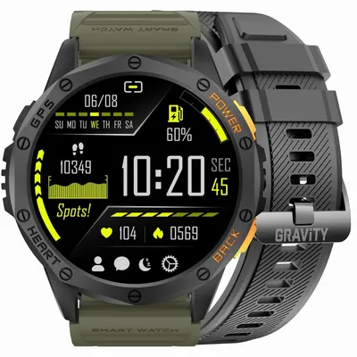 Smartwatch męski Gravity gt24-5 - latarka, dodatkowy pasek (sg033e)