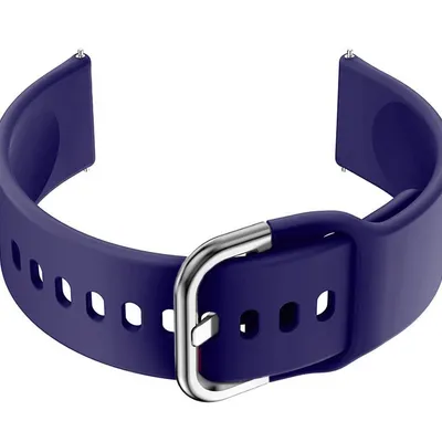 Pasek gumowy do smartwatch u01 - granat/srebrny - 18mm