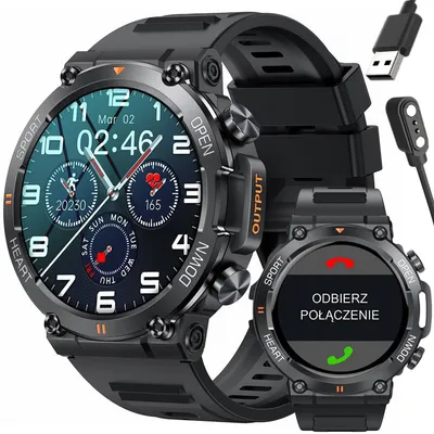 Smartwatch męski Gravity gt7-1 pro - wykonywanie połączeń, pulsoksymetr (sg018a)