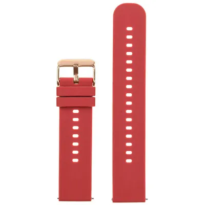 Pasek gumowy do zegarka u27 - czerwony/rosegold - 18mm
