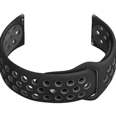 Pasek gumowy do smartwatch u11 - czarny/szary - 22mm
