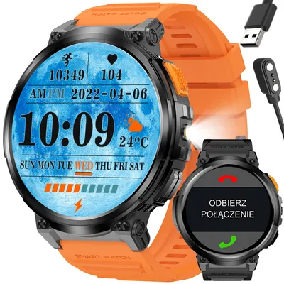 Smartwatch męski Gravity gt23-3 - latarka, dodatkowy pasek (sg031c)