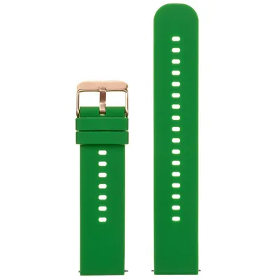 Pasek gumowy do zegarka u27 - zielony/rosegold - 22mm