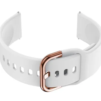 Pasek gumowy do smartwatch u01 - biały/rosegold - 20mm