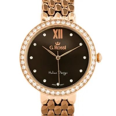 Zegarek G. Rossi - 11775b (zg769f) rose gold/brown + box