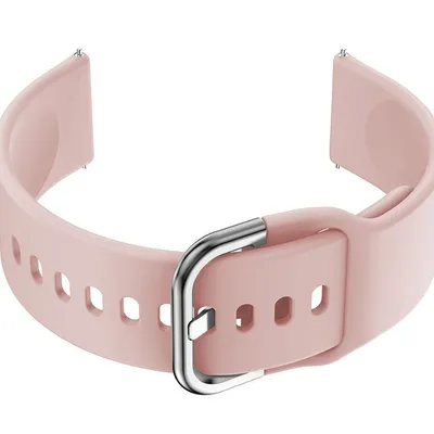 Pasek gumowy do smartwatch u01 - różowy/srebrny - 20mm