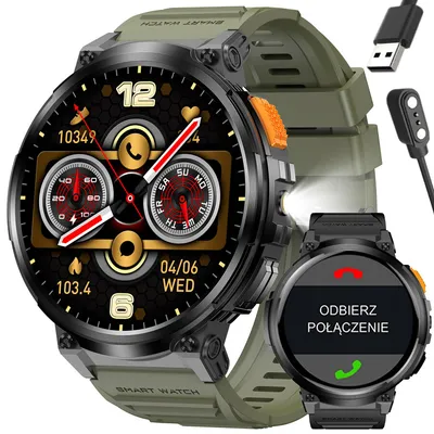 Smartwatch męski Gravity gt23-5 - latarka, dodatkowy pasek (sg031e)