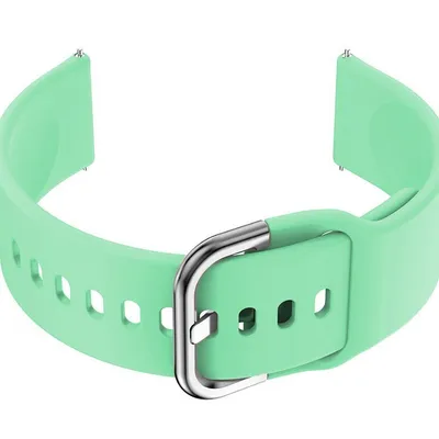 Pasek gumowy do smartwatch u01 - miętowy/srebrny - 20mm