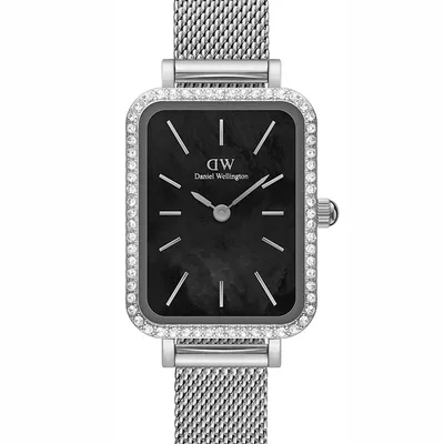 Zegarek damski Daniel Wellington quadro silver mesh dw00100667 + box (zw519k)