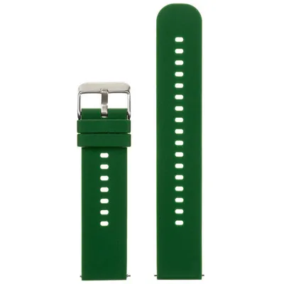 Pasek gumowy do zegarka u27 - ciemnozielony/srebrny - 20mm