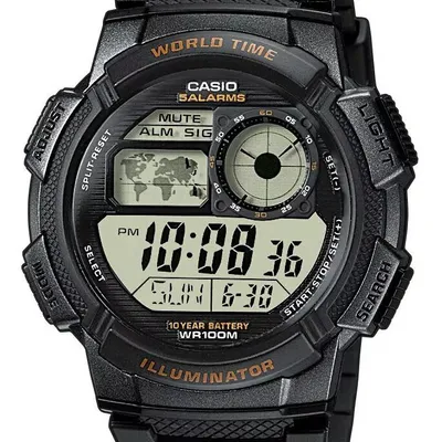Zegarek męski Casio ae-1000w-1av - world time + box