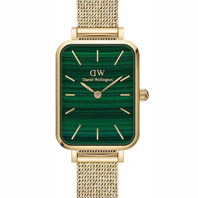 Zegarek damski Daniel Wellington quadro pressed evergold emerald 20mm dw00100561+ box (zw505m)
