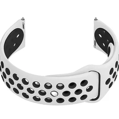 Pasek gumowy do smartwatch u11 - biały/czarny - 20mm