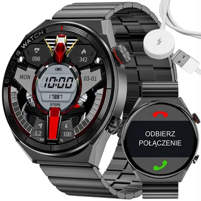 Smartwatch męski Rubicon rnce99 - połączenia, ładowanie bezprzewodowe