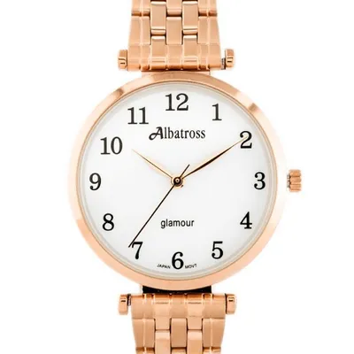Zegarek damski Albatross glamour abbb97 (za537c) rose gold/white