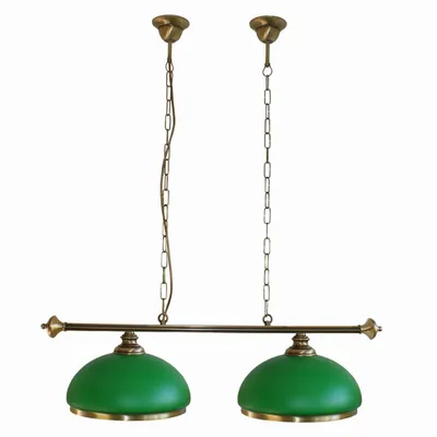 Lampa Bilardowa Wisząca BILA 2-Punktowa Zielone Klosze Retro Styl Vintage