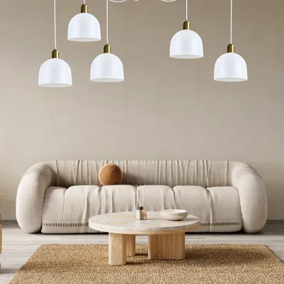 Lampa sufitowa pająk 5-punktowa MEDO – nowoczesna, biała-patyna, E27, loft, skandynawska, nad stół, do kuchni, salonu, jadalni