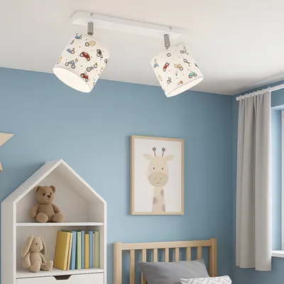 Lampa wisząca regulowana do pokoju chłopca autka