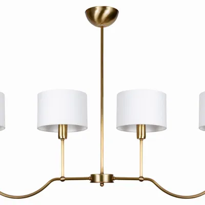 Lampa wisząca 4-punktowa SOLENE z mosiądzu w stylu Modern Farmhouse