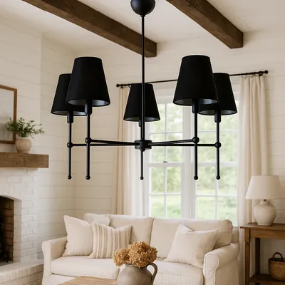Lampa sufitowa RUSTICA – 5-ramienny żyrandol w stylu nowoczesnej klasyki