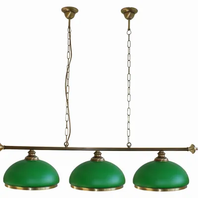 Lampa bilardowa BILA 3 płomienna zielone klosze