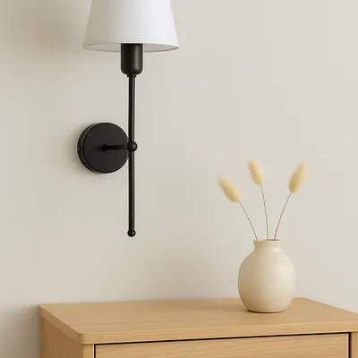 Kinkiet z abazurem w stylu modern farmhouse RUSTICA