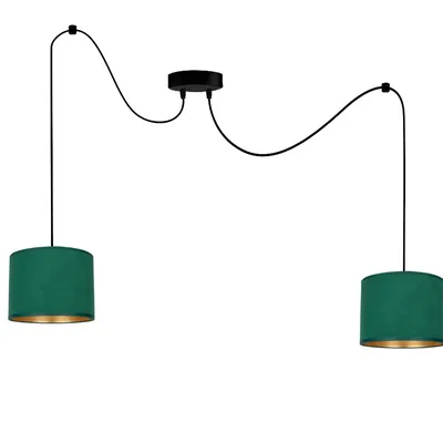 Lampa Loft z abazurami MOHITO GREEN GOLD 2 płomienna