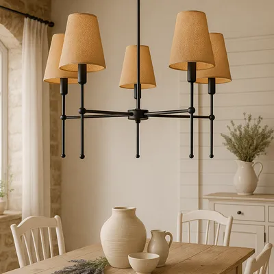 Lampa sufitowa RUSTICA – 5-ramienny żyrandol w stylu nowoczesnej klasyki