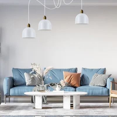 Lampa sufitowa pająk 3-punktowa MEDO – nowoczesna, biała-patyna, E27, loft, skandynawska, nad stół, do kuchni, salonu, jadalni