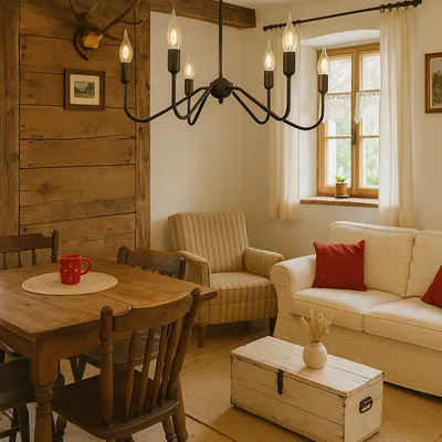 Lampa sufitowa wisząca LUXORE „Pająk” 6-ramienna czarna – styl loft / industrialny