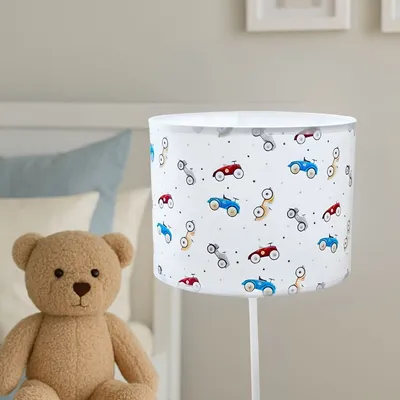 Lampa nocna dziecięca LED autka biała E27