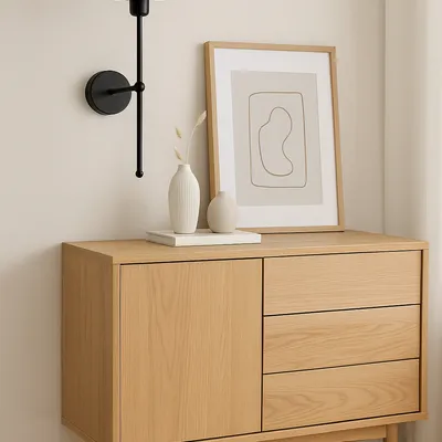 Kinkiet z abazurem w stylu modern farmhouse RUSTICA