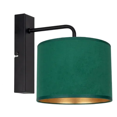 Kinkiet ścienny czarny loft z zielonym abażurem Mohito green