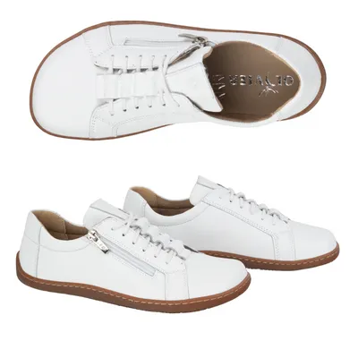 Buty minimalistyczne barefoot skórzane damskie 1242 białe