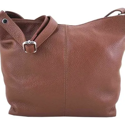 Torebka shopper damska skórzana - Barberini's - Brązowa