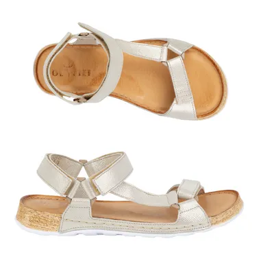 Sandały damskie barefoot-friendly Kallia skórzane złote