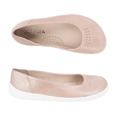 BAREFOOT Damskie CZÓŁENKA minimalistyczne wsuwane 1771POL MINI różowe satyna