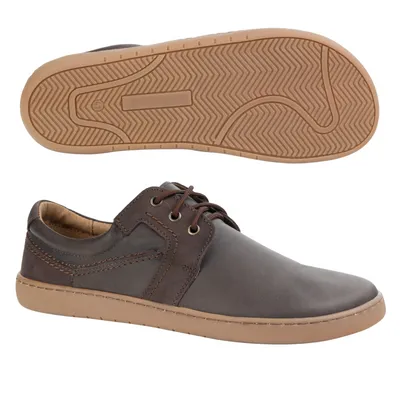 BAREFOOT Męskie buty skórzane sznurowane minimalistyczne 115KZ brązowe