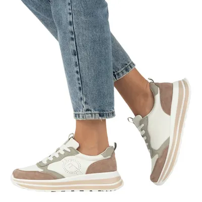 Skórzane sneakersy Filippo DP6787/25 Pastelowe