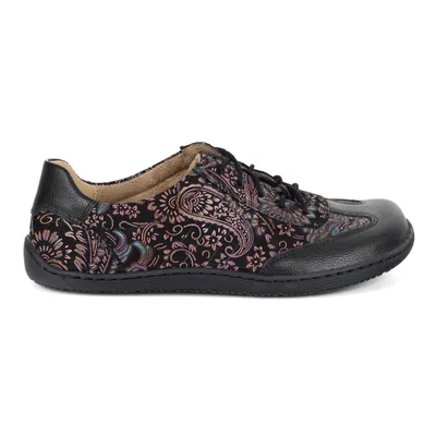 Buty BAREFOOT damskie skórzane minimalistyczne 1287 czarne z fioletem