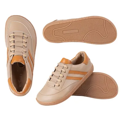 Sneakersy barefoot damskie Kaia Olivier – anatomiczne buty skórzane cappuccino