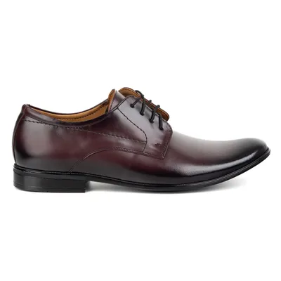 Buty męskie wizytowe skórzane 294LU bordowe