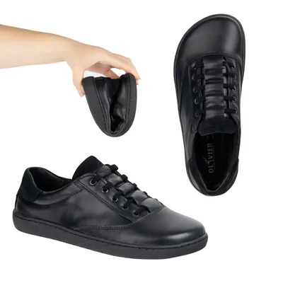 Sneakersy barefoot damskie Maja Olivier – anatomiczne buty skórzane czarne