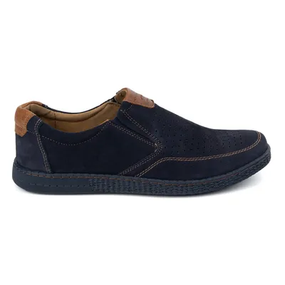 Buty męskie skórzane Casual 854/L/2 granatowe