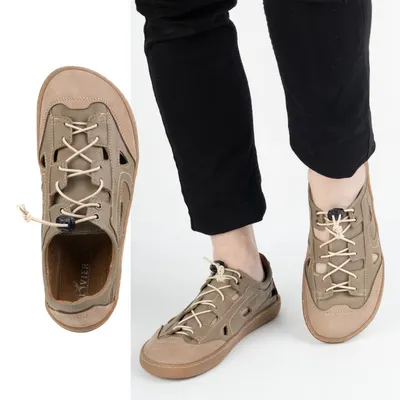 Męskie buty barefoot skórzane Olivier 320KZ z wentylacją brązowe