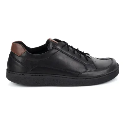 Buty męskie casual skórzane sznurowane BAREFOOT FRIENDLY 1289 czarne