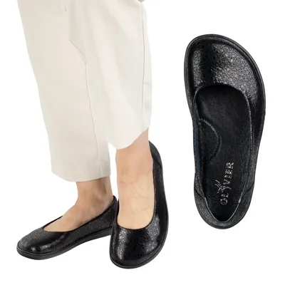BAREFOOT Damskie CZOLENKA minimalistyczne wsuwane 1771POL CZARNE OCZKA