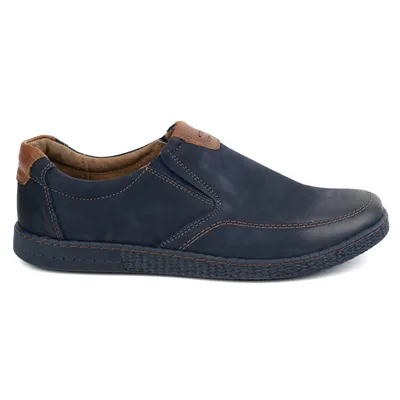 Buty męskie skórzane Casual 854/2 granatowe