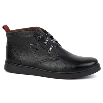 Buty męskie skórzane Chukka ocieplane KAMPOL 110/5 czarne lico